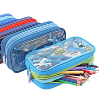 Foska – Trousse à crayons transparente en tissu Oxford holographique coloré de bonne qualité, étui à crayons scolaire brillant et imperméable en TPU