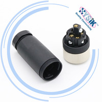 SACC-M12MS-4CON-PG 7-M Codierung einer Schraube unge schirmter Stecker gerade 2 3 4 5 6 7 8 Pin PG7 Aviation Sensor Mini M12 Stecker