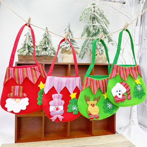Vente en gros pas cher tissu non tissé joyeux noël arbre père noël renne bonhomme de neige ours blanc réveillon de noël pomme sacs sac cadeau - Product Image 6