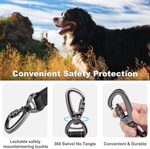 Correa de perro de servicio pesado Correa de perro de doble ASA reflectante de doble cara-Engrosamiento de doble capa, diseño de seguridad bloqueable - Product Image 2