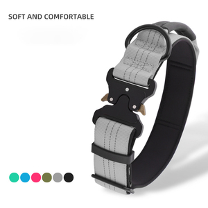 Wear-resistant Nylon Simple <strong>Tactical</strong> Reflective Adjustable <strong>Dog</strong> <strong>Collar</strong> for Medium and Large <strong>Dogs</strong> Explosion-proof Handle <strong>Collar</strong> - Product Image 3