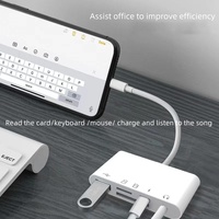 Adaptador de Audio USB Tipo C/IOS para Auriculares, Conector para Tarjetas SD y TF, Adaptador OTG para Cámara