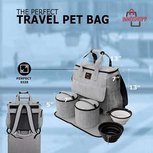 Havayolu köpek seyahat çantası, taşıma Pet seyahat taşıyıcısı köpek malzemeleri, köpek sırt çantası-yavru Tote gıda kabı - Product Image 2