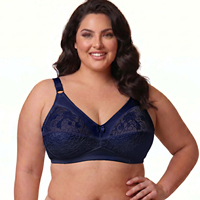 Soutien-gorge tendance personnalisé grande taille, sans armatures, non doublé, en dentelle sophistiquée, avec effet lissant latéral pour un maintien optimal tout au long de la journée
