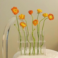 Tube à essai Vase décorations cristal cylindre Tube Vase décor à la maison Table créative plante Vase affichage verre test