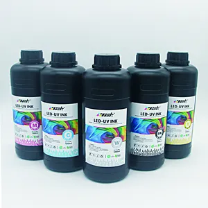 Tinta de impressão UV de etiqueta de cristal para Epson, Ricoh, Konica, cabeça de impressão de tinta UV-LED macia de 1000 ml