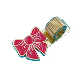 Pinzas para corbatas de metal con diseño de lazo rojo esmaltado de 45 mm para papelería y uso casual - Product Image 5