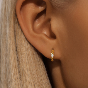 CANNER Pendientes de Aro de Plata de Ley 925 con Cadena de Zirconia Cuadrada Geométrica y Pendientes Huggies Retorcidos con Zirconia Marquise en Forma de Gota de Agua - Product Image 5