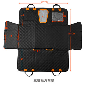 Funda para asiento trasero de coche para mascotas, 137x164cm, acolchada, protector de asiento para perros con bolsillos de almacenamiento - Product Image 4