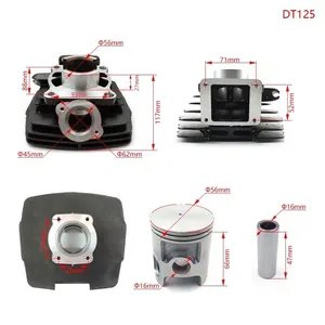 Kit de cylindre de moto DT125 pour Yamaha Deux temps DT125 Bloc de cylindre Piston Segments 56mm Accessoires - Product Image 2