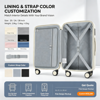 Ensemble de bagages directement de l'usine chinoise avec option de serrure TSA, poignée télescopique réglable, valise à roulettes idéale pour les vacances en famille