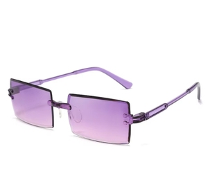 Frameless Cut Square Gradient Ocean UV400 Unisex <b>Sunglasses</b> European American Fashion Instagram Popular Street Photography - Product Image 6