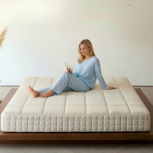 Surmatelas hybride moderne et minimaliste, doux et respirant, avec housse en tissu tricoté, matériau de matelas à ressorts en coton, pour chambre à coucher - Product Image 1