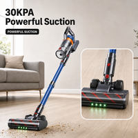 Aspirateur balai sans fil, 400W 30KPA, 50 min d'autonomie, support mural autoportant pour rangement, brosse anti-emmêlement, batterie amovible
