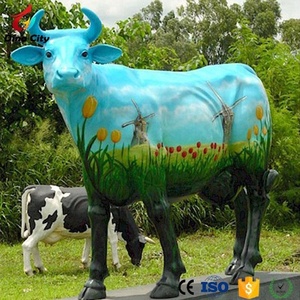 Decoration Animal Cow <strong>Life</strong> <strong>Size</strong> Fiberglass <strong>Statue</strong> for Park - Product Image 5