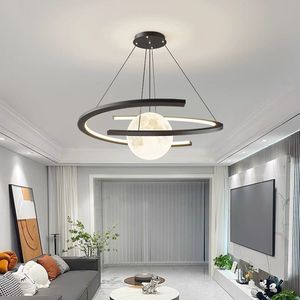 Aluminum LED <b>Chandelier</b> With Adjustable Brightness Modern Simple Elegant Luxury Circular <b>Lighting</b> - Product Image 3