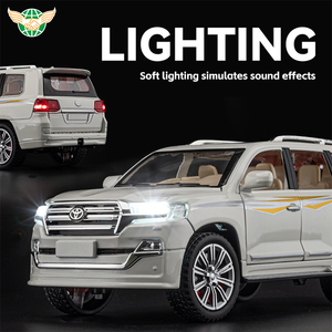 Diecast xe 1/24 Đồ chơi mô hình xe 1/24 quy mô kéo trở lại Prado xe với âm thanh ánh sáng 6 cửa có thể mở ra hộp hiển thị cho trẻ em bên món quà - Product Image 3