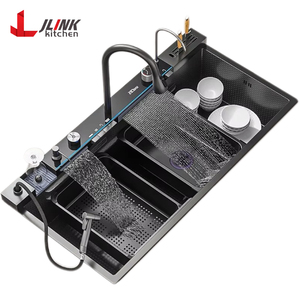 Rubinetto da <span class=keywords><strong>cucina</strong></span> Tiktok fatto a mano in acciaio inox 304 a singola vasca grande con otto fori <span class=keywords><strong>per</strong></span> lavaggio e scolo <span class=keywords><strong>di</strong></span> verdure - Product Image 1