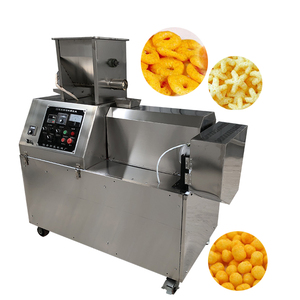 Arroz crujiente aperitivos doble tornillo frito chip puff maíz bola bocadillo comida hacer máquina extrusora - Product Image 1