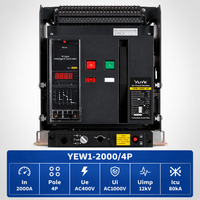 Disjoncteur intelligent de type air 1600A 2000A 2500A 4 phases ACB, disjoncteur universel à cadre, fabrication ODM, haute capacité de coupure