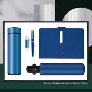 Maßge schneiderte Firmen geschenke A5 Notebook & Vakuum flasche & USB-Stick & Stift & Regenschirm Geschäfts geschenke