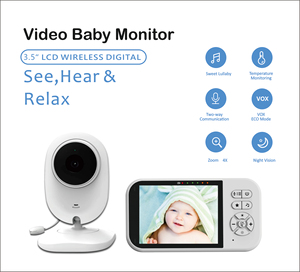 <span class=keywords><strong>Meilleur</strong></span> prix, caméra de surveillance pour bébé de 3,5 pouces 720p avec détection des pleurs, audio bidirectionnel, vision nocturne 3-5 m, lecteur de musique, 2,4 GHz FHSS - Product Image 6