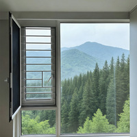 Fenêtre en aluminium pour chambre à coucher avec isolation thermique et acoustique, moustiquaire et grille de sécurité, verre ultra résistant pour la rénovation de la maison