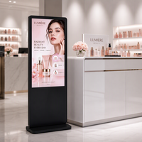 Écran LCD sur pied de 43 pouces pour intérieur, Full HD, haute luminosité 700 nit, signalisation numérique Android pour utilisation commerciale 24h/24, 7j/7