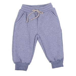 Pantalon de survêtement en coton biologique tricoté épais et doux pour bébés garçons, avec cordon de serrage et poches, taille personnalisée, style anglais, vente en gros OEM/ODM - Product Image 1