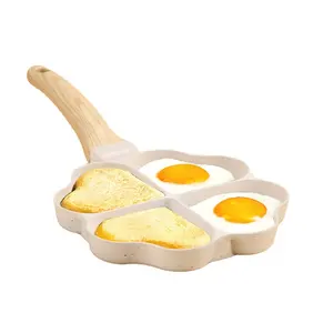 new 4 Holes Frying Pan Thickened Non-Stick Egg Pancake Steak Pan Cooking Egg Ham Breakfast Maker