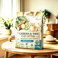 Litière pour chat en tofu et manioc, agglomérante, sans poussière, super absorbante, vente en gros directe usine, grandes remises, en vrac