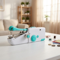 Machine à coudre portable mini, compacte en ABS, avec aiguille simple motorisée, pour la réparation de sacs, de vêtements et l'usage domestique