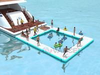 Plateforme de piscine gonflable portable de haute qualité en drop stitch pour les loisirs en mer et en lac