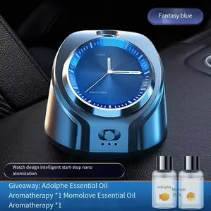 New Clock Light-sensing Smart Car Aromatherapy Machine Ornament Essential Oil Atomizing Diffuser Light Fragrance Air Freshener