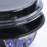 Bol rond jetable en PP compatible micro-ondes avec couvercle transparent, pour soupe, nouilles, ramen, 350/550/700/1000 ml