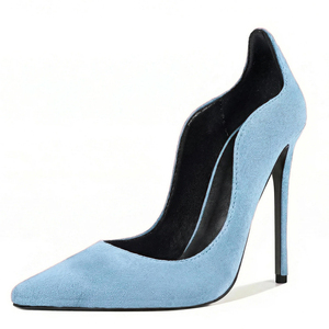 Zapatos de Tacón Alto para Mujer, Color Sólido, Punta Puntiaguda, Tacón de Aguja, Diseño Sexy, Ajuste Amplio, Corte Especial, Gamuza, Talla Grande 47 - Product Image 5