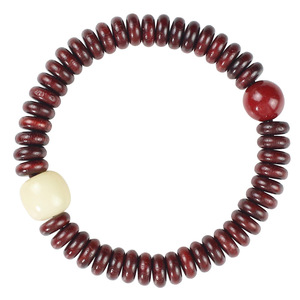 Blood Sandalwood <b>Bracelet</b> 3x8mm Cinnabar White Jade Bodhi Charcoal Roasted Bodhi Root Unisex Jewelry - Product Image 4