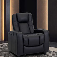 Muebles de sofá de cine en casa de cuero con luces LED para sala de cine sillón reclinable de teatro extensible
