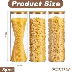 Ensemble <span class=keywords><strong>de</strong></span> bocaux <span class=keywords><strong>de</strong></span> conservation alimentaire avec couvercles en bambou hermétiques, contenants ronds transparents pour la cuisine, pour café, <span class=keywords><strong>épices</strong></span>, <span class=keywords><strong>sucre</strong></span>, céréales, organisateur <span class=keywords><strong>de</strong></span> garde-manger - Product Image 2