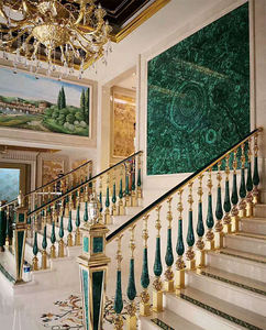 ราวบันไดหินมาลาไคต์ธรรมชาติสุดหรูสำหรับบันได ราวบันไดหินอาเกตสีเขียว - Product Image 4