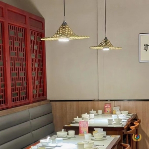 Nouvelles lampes suspendues de style chinois d'inspiration zen, décorations en paille rétro pour restaurant de fondue, maison d'hôtes, salon de thé - Product Image 3