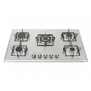 Household 5 burners kitchen hob easy clean gas hob 5burners staines steel 1 piece