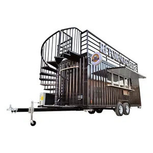 Popular Mobile Double Decker Food Trailer Fully Equipped Movable Restaurant Double Decker On Wheels