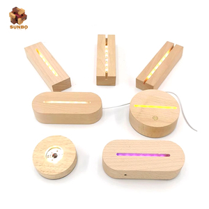 Sunbo Chất lượng cao dẫn ánh sáng ban đêm với cơ sở gỗ 7 màu ấm dẫn chủ USB nút đánh bóng kỹ thuật - Product Image 1