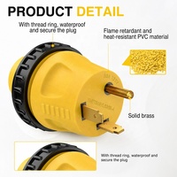 Adaptateur RV homologué ETL Guankai TT-30P vers L5-30R à verrouillage par torsion 30A/125V, convertisseur robuste en cuivre/PVC pour connexion au réseau électrique du générateur