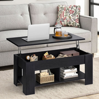 Table basse multifonctionnelle en bois avec plateau relevable, rangement et extension, idéale pour la maison et le bureau