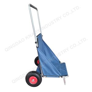 Chariot de pêche pliable de chariot de camping de plage extérieure portative avec la structure de plate-forme de conteneur de rouleau pour le tourisme de shopping - Product Image 6
