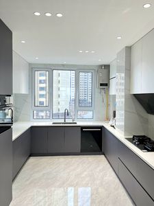 Modern Handleless Lacquer <strong>Kitchen</strong> Cabinet with Pre-assembled <strong>Storage</strong> for Residential Apartment Project Furniture <strong>Cupboards</strong> - Product Image 3