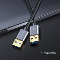 Cable de Extensión USB 3.0 Tipo A Macho a Macho de 1.6 Pies y 5 Gbps CableCreation con Blindaje FTP Chapado en Oro para Computadora, Cámara y Aleación de Aluminio en Existencia