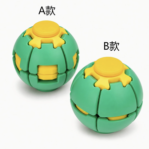 Stress Relief Fidget Ball 3D Printed Spinning Sphere Dual Button Design Quiet <b>Desk</b> <b>Toy</b> for Focus Anxiety and ADHD Relief - Product Image 2